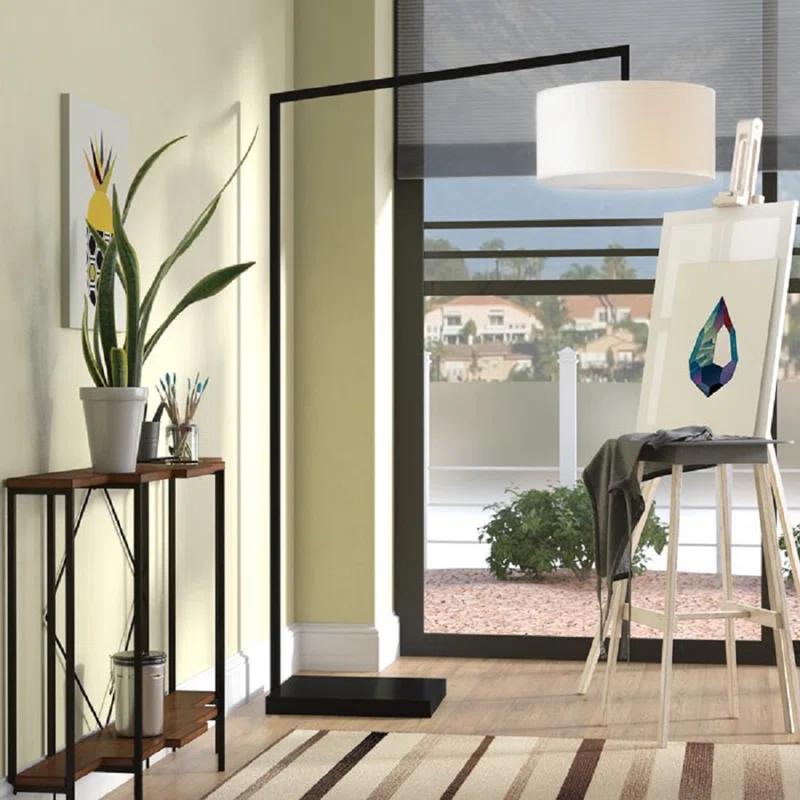 Stretch Chairside Arc Floor Lamp - Matte Black 75" Height