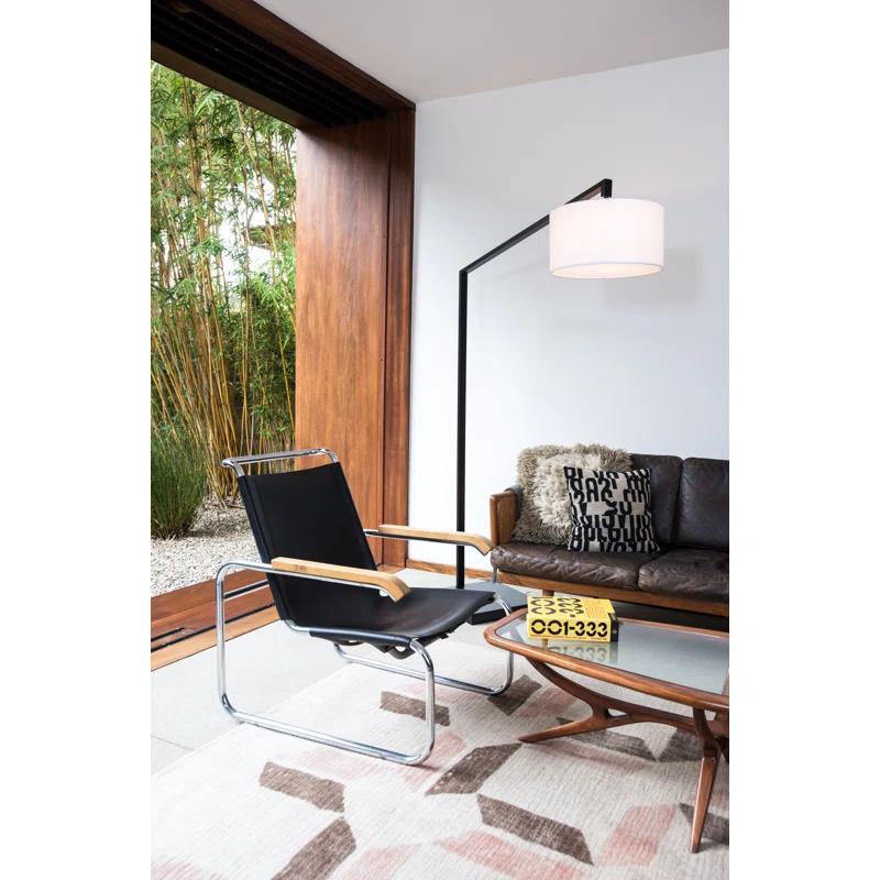 Stretch Chairside Arc Floor Lamp - Matte Black 75" Height