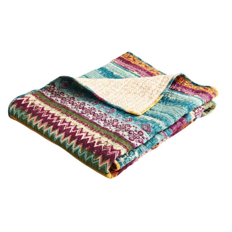 Southwest 100% Cotton Reversible Quilted Throw