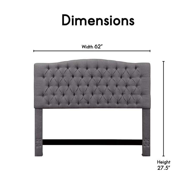 Elle Decor Celeste Tufted Upholstered Padded Headboard with Contemporary Button Tufting & Reviews | Wayfair