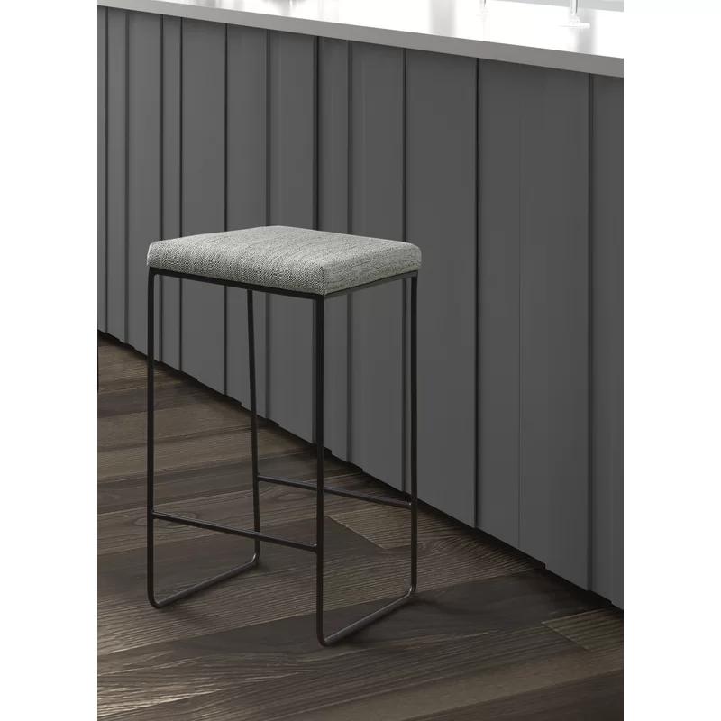 Sleek Black Metal and Wood 26" Hastings Counter Stool