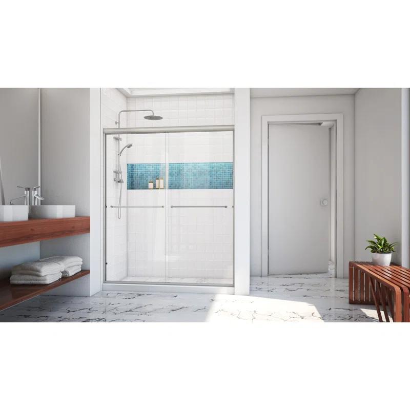 Ese 66" W x 70.38" H Bypass Semi-Frameless Shower Door