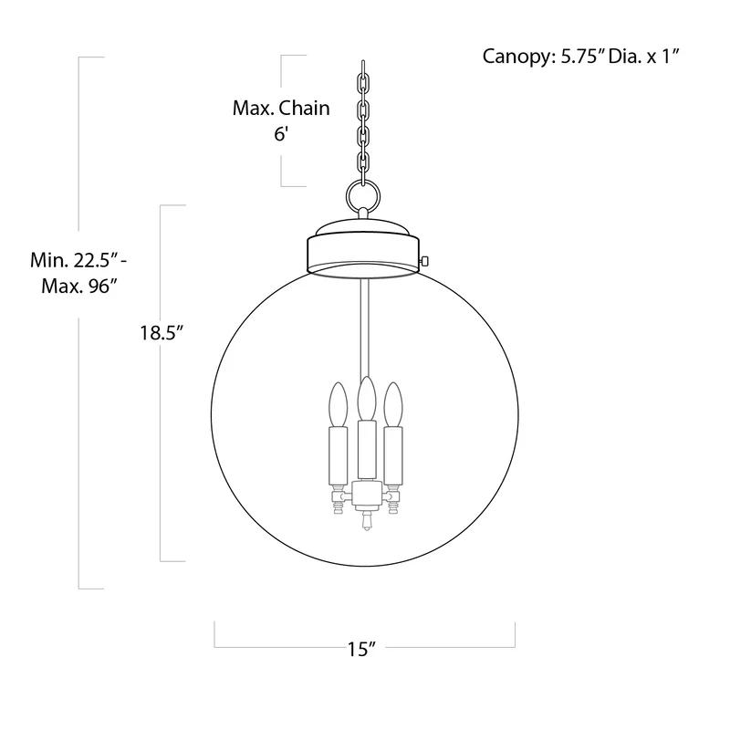 Regina Andrew Polished Nickel 3-Light Globe Pendant