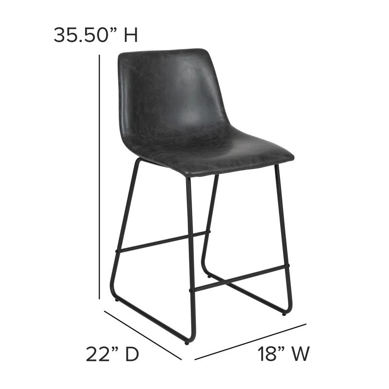 Flash Furniture Ringel Upholstered Counter Stool with Metal Frame