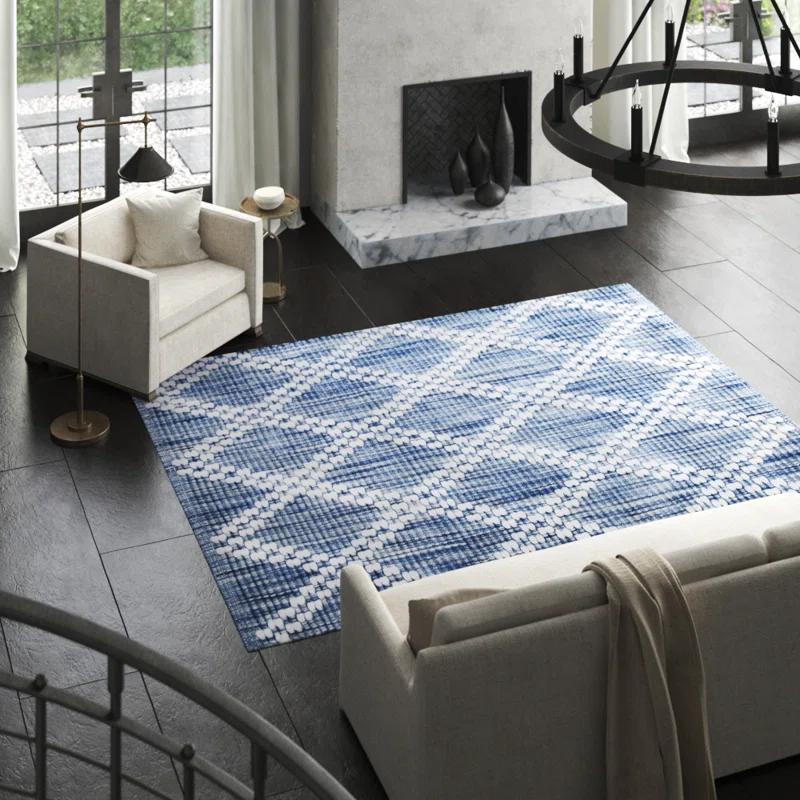 Harlequin Hand-Woven Indigo Area Rug