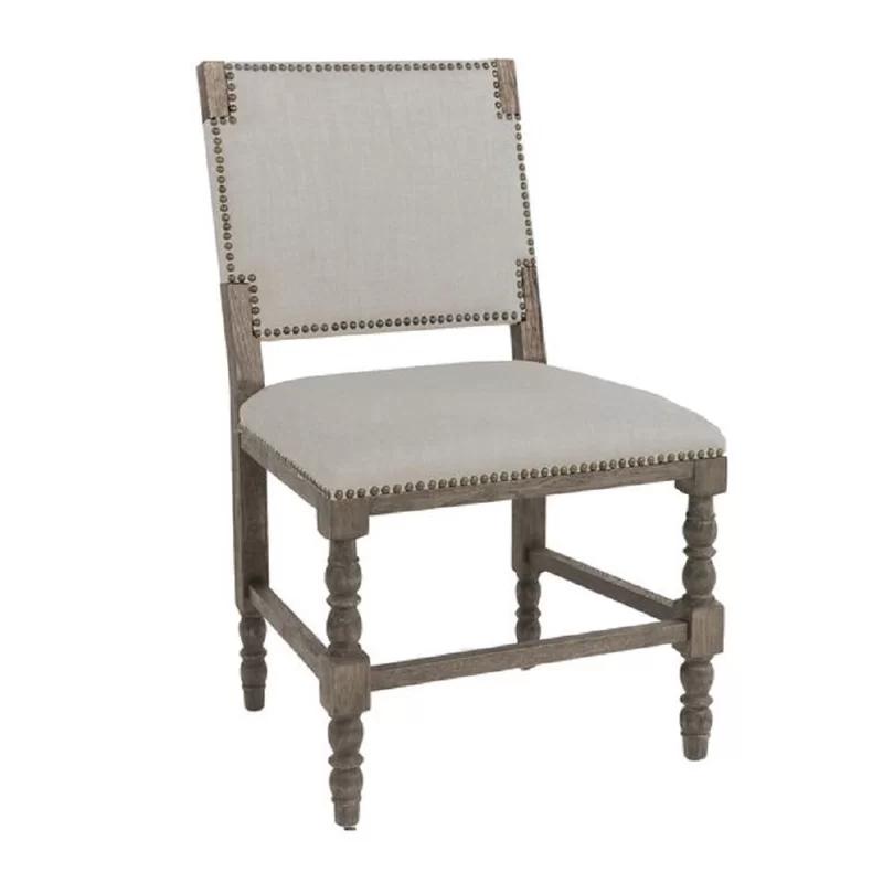 Gabby French-Inspired Oak and Linen Upholstered Side Chair