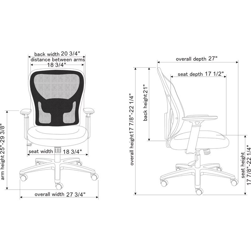 Adjustable Mid-Back Black Mesh Task Chair with Swivel