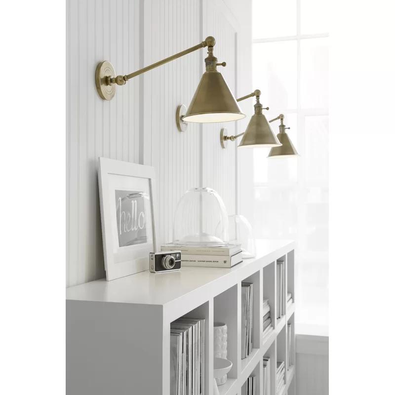 Elegant 11'' Dimmable Brass & Bronze Library Sconce