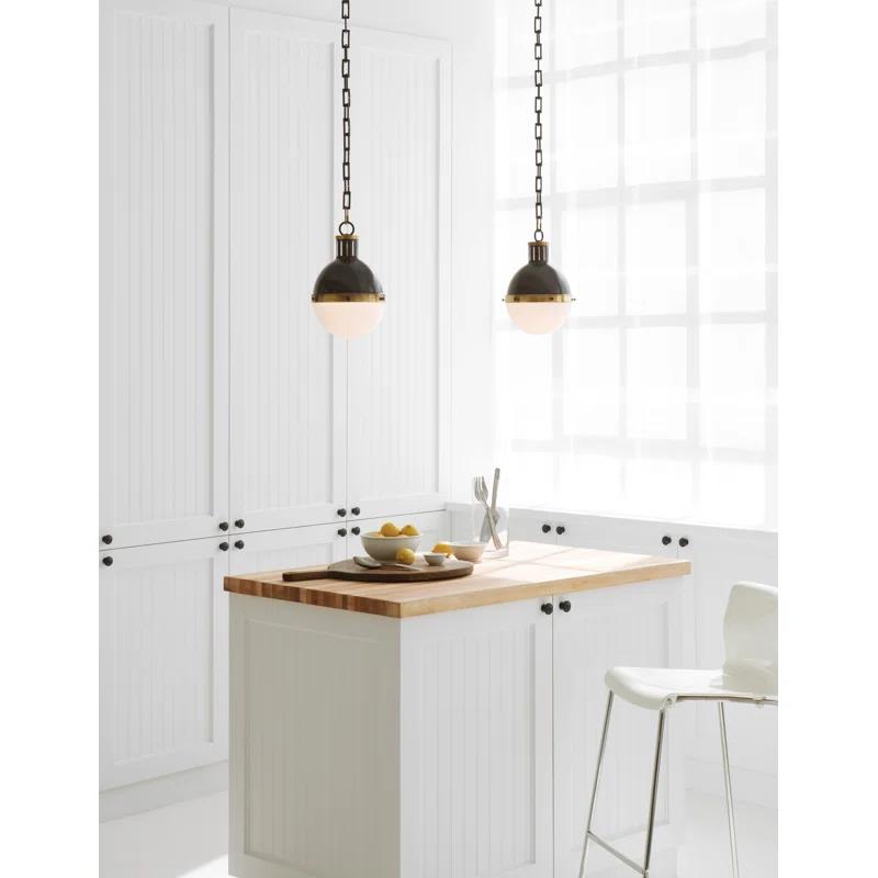 Elegant Polished Nickel Globe Pendant Light with Glass Accents