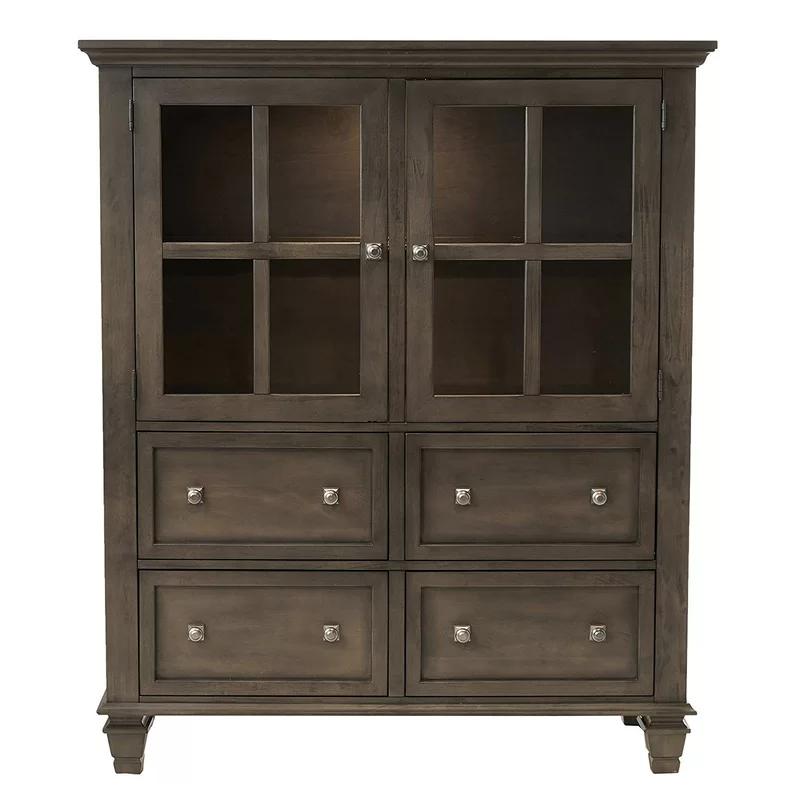 Sunset Trading Superior Quality Lighted Gray China Cabinet