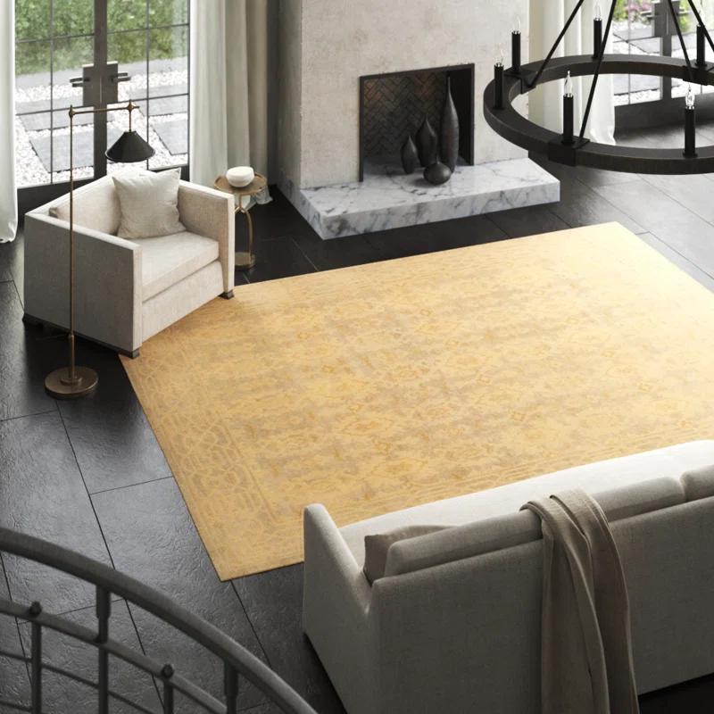 Pasargad Azerbaijan Hand Knotted Wool Washable Floral Indoor Rug