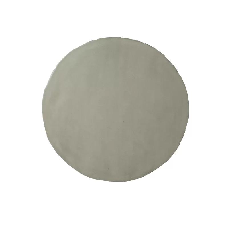 Beige Round Concrete Coffee Table with Storage