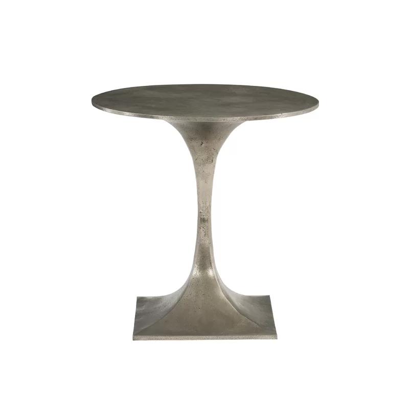 24" Gold Metal Round Transitional End Table