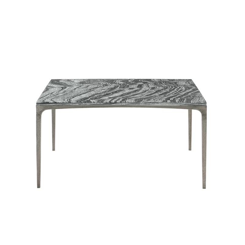Transitional Gray and Black Marble Nesting Coffee Table with Storage