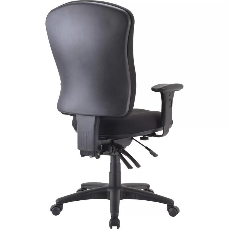 ErgoFlex Black Fabric Swivel Task Chair with Adjustable Arms