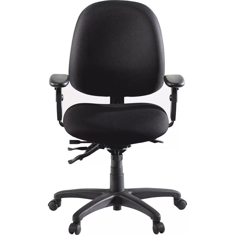 Adjustable Black Fabric Task Chair with Metal Frame