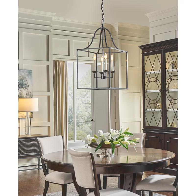 Winston Dark Bronze 4-Light Candelabra Square Chandelier