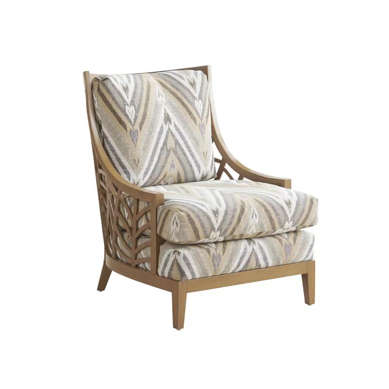 Southwest Elegance Cushioned Dining Chair with Fretwork Arms
