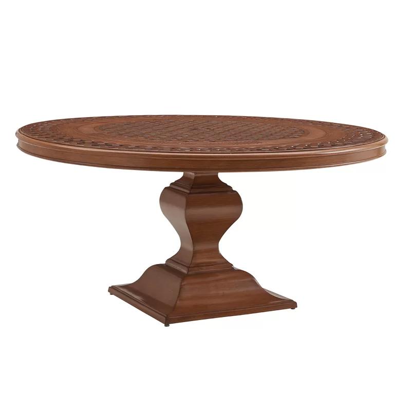 Harbor Isle 60" Transitional Brown Round Aluminum Dining Table