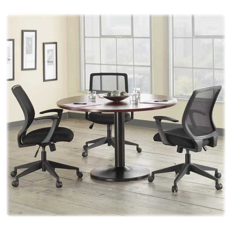 Executive Mid-Back Mesh Chair with Fixed Arms in Black