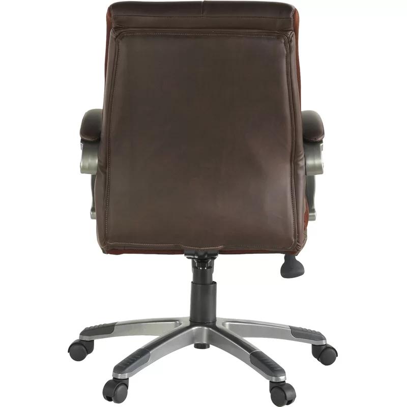 Elegant Brown Bonded Leather Swivel Executive Chair