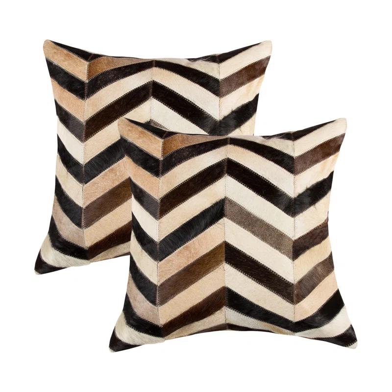 Natural Rugs Animal Print Leather/Suede Throw Pillow (Set of 2)