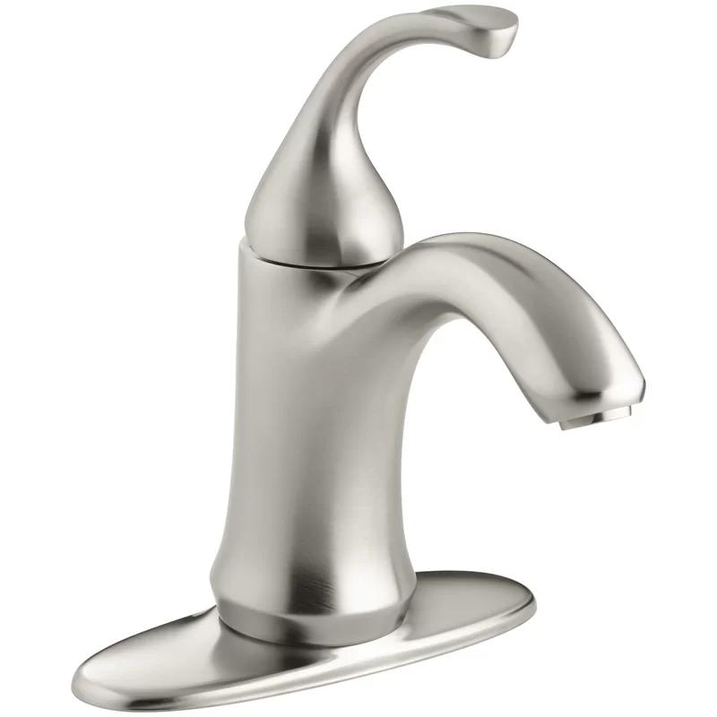 Elegant Forté Single-Handle Brushed Nickel Bathroom Sink Faucet