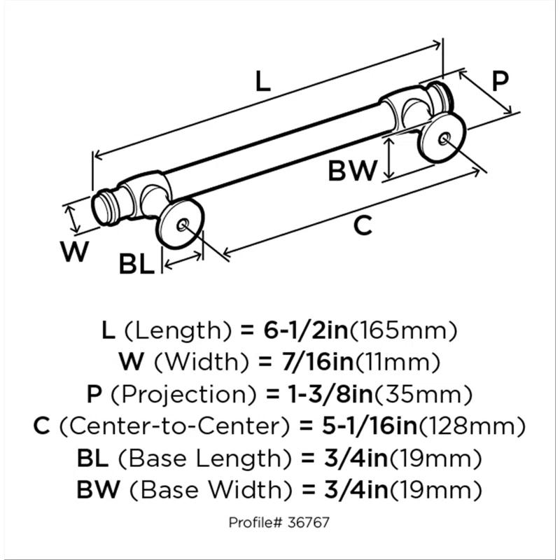 Winsome 5 1/16" Center To Center Bar Pull