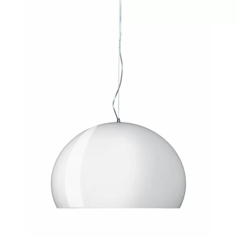Matte Black and White Incandescent Single Pendant Light