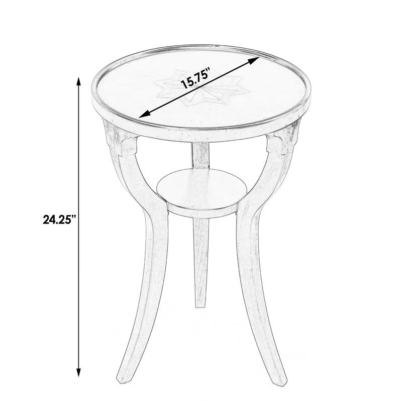 Dalton Cherry Brown Round Accent Table with Splayed Legs