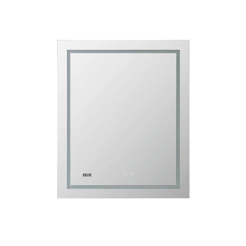 AQUADOM AQUADOM Daytona LED Wall-Mount Mirror for Bathroom with 3 Color Lighting, Touch Control, Dimmer and Defogger, Digital Clock