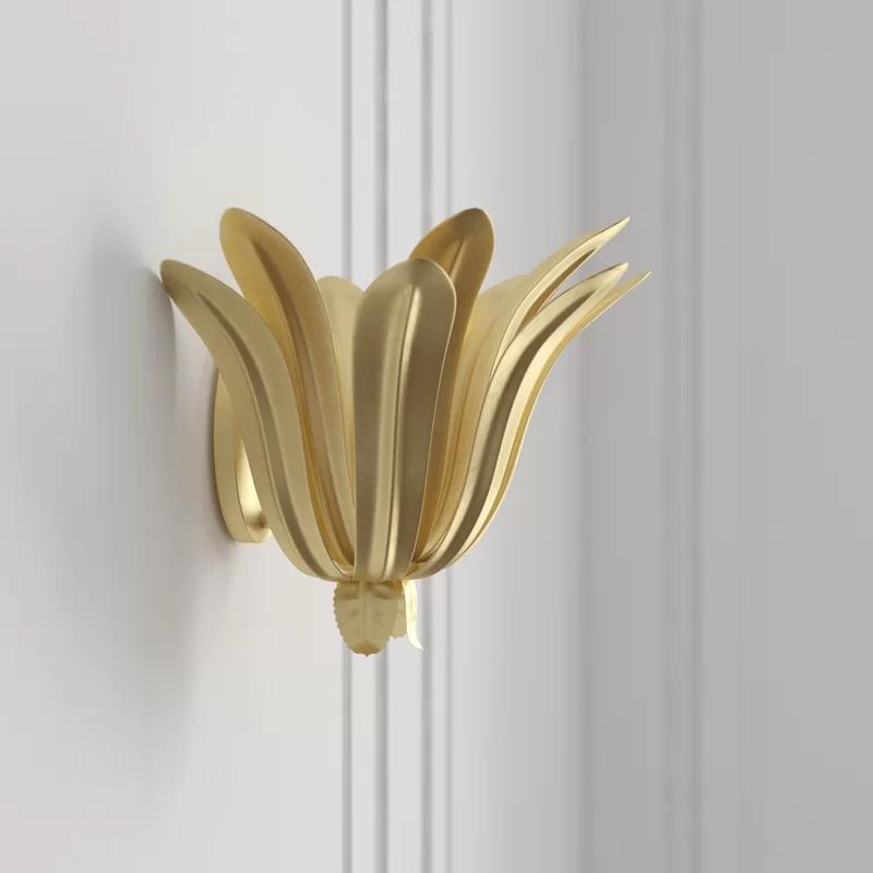 Cayman Gold Leaf Layered 13.5" Contemporary Sconce