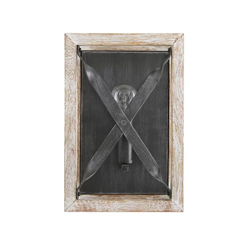 Remi Nordic Iron and White Wash Dimmable Wall Sconce