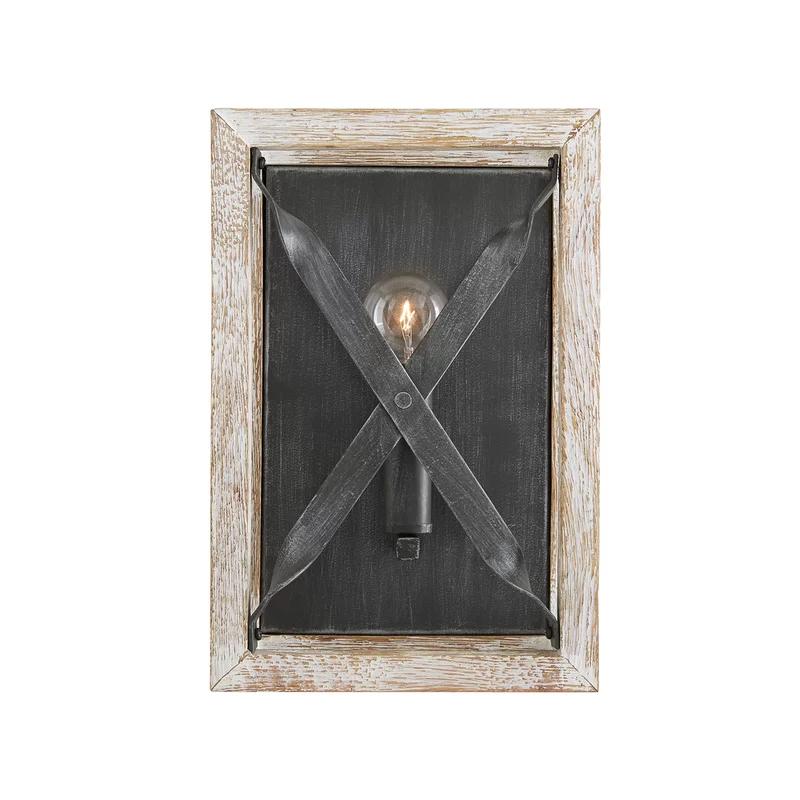 Remi Nordic Iron and White Wash Dimmable Wall Sconce
