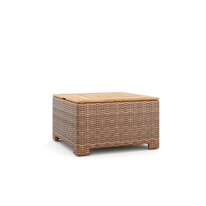 Nico Square Low-Profile Teak Outdoor Chat Table
