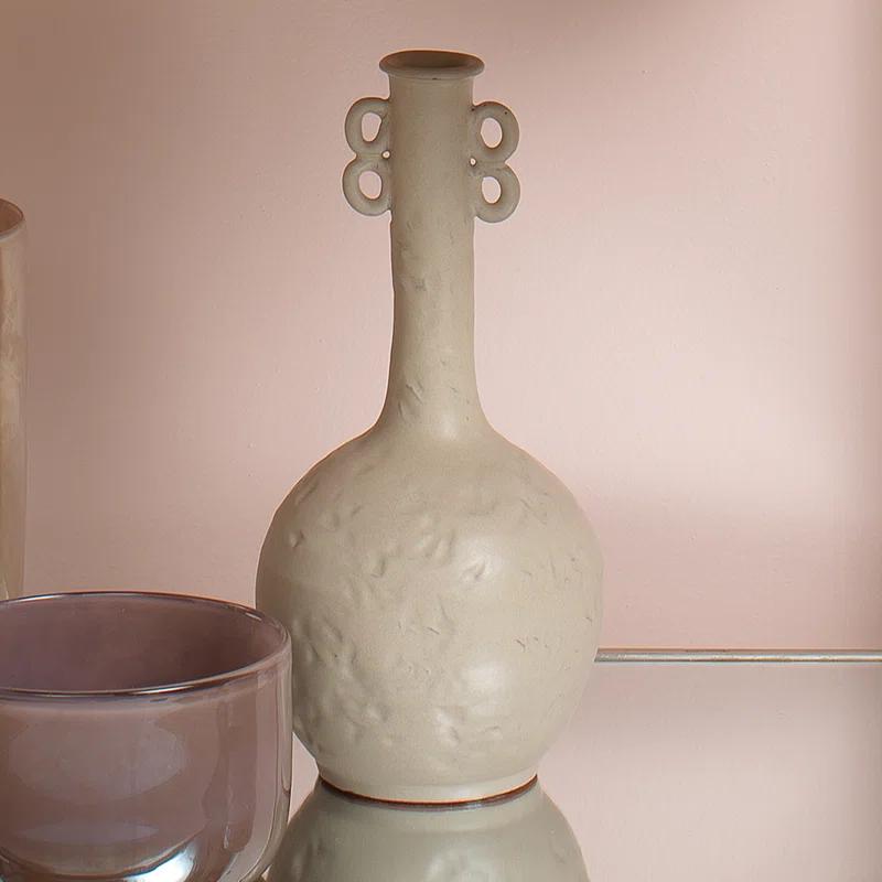 Jamie Young Co Large Transitional Ceramic Babar Vase in Beige