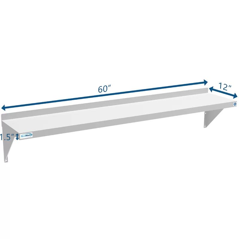 60"W x 12"D Heavy-Duty Stainless Steel Wall Mount Shelf