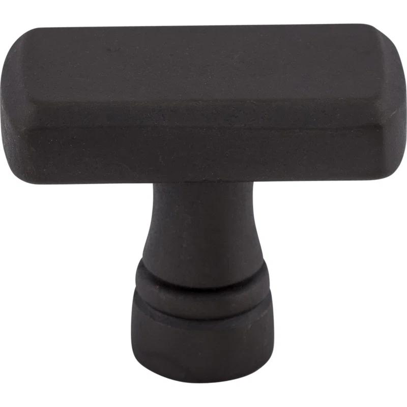 Sable Gray Rectangular Modern Industrial Knob with Mounting Hardware