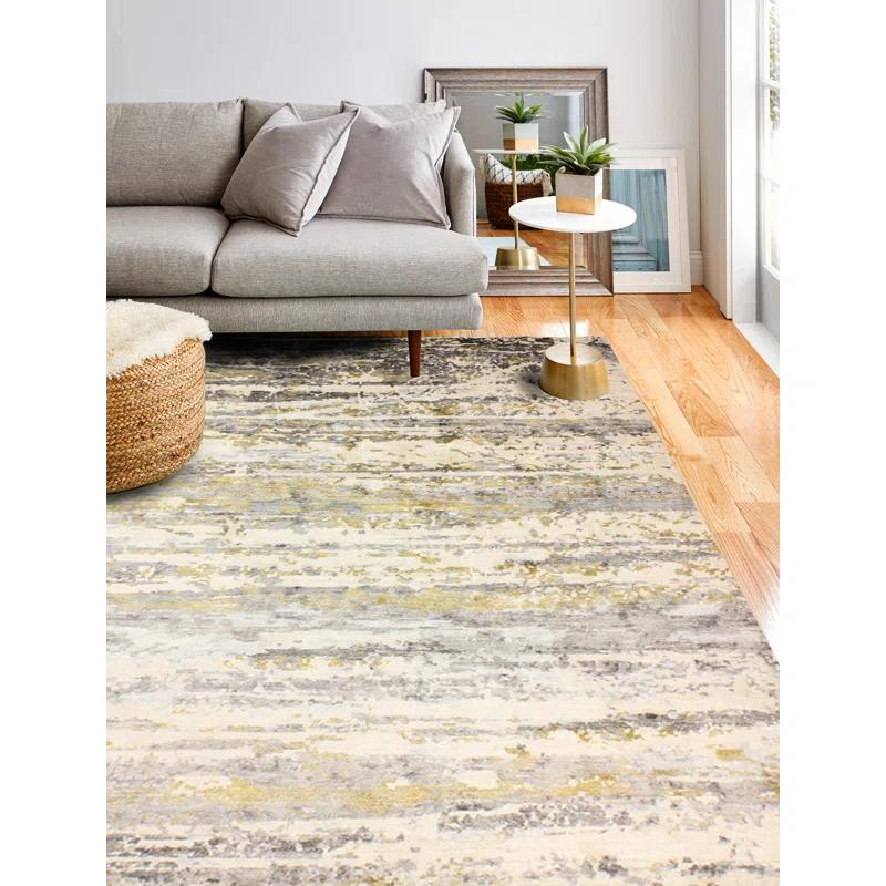 Cascade Abstract Hand-Knotted Multilcolor Area Rug