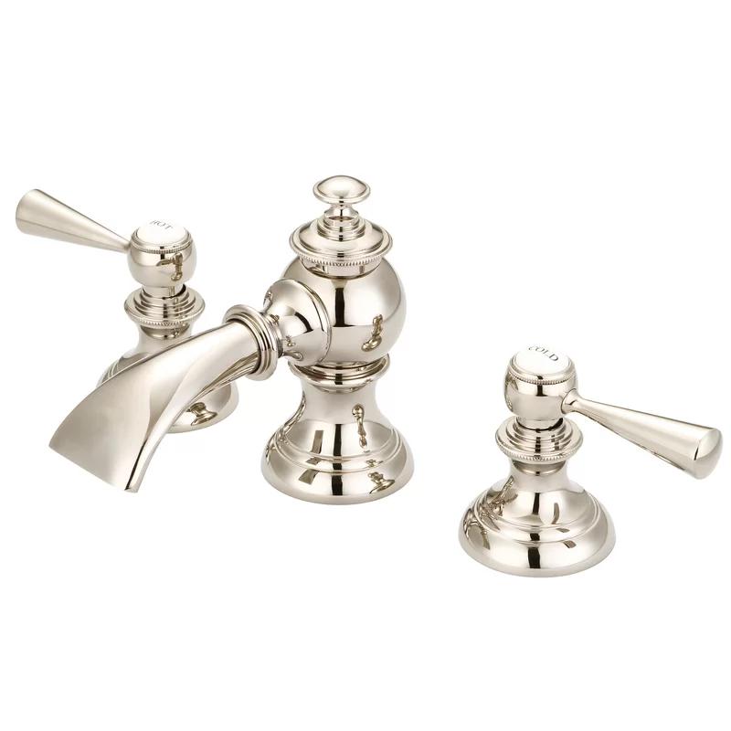 Elegant Polished Nickel Widespread Bathroom Faucet with Classic Design