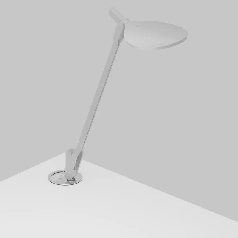 Sleek Silver LED Clip-On Desk Lamp with Touch Control and USB