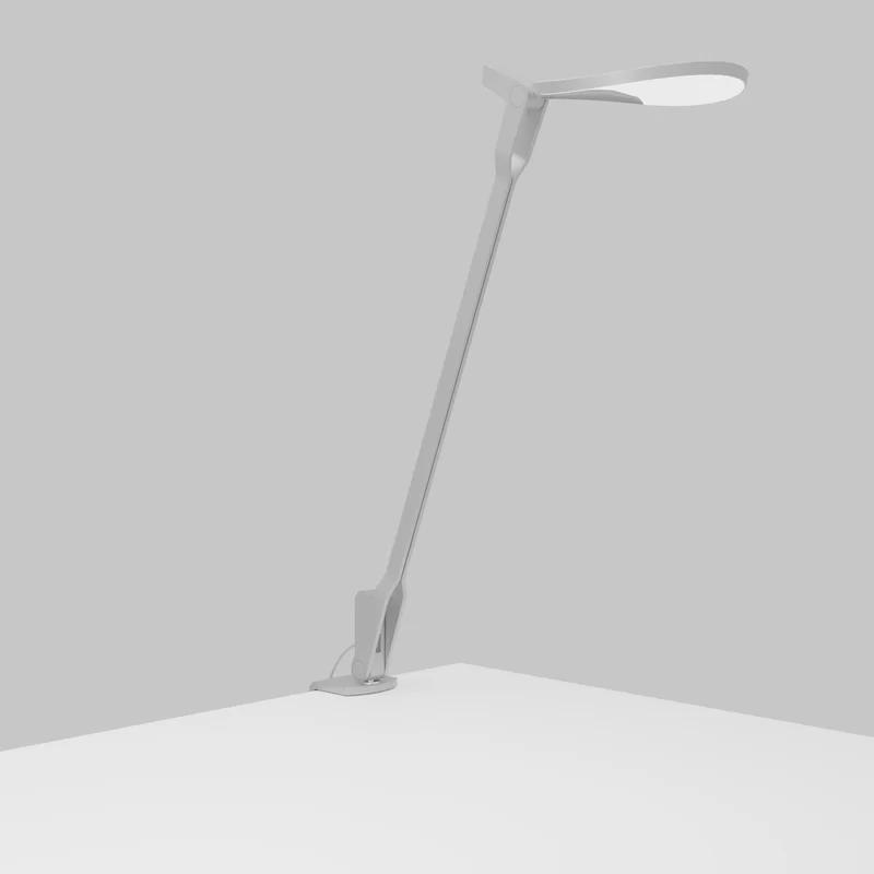 Sleek Silver LED Clip-On Desk Lamp with Touch Control and USB