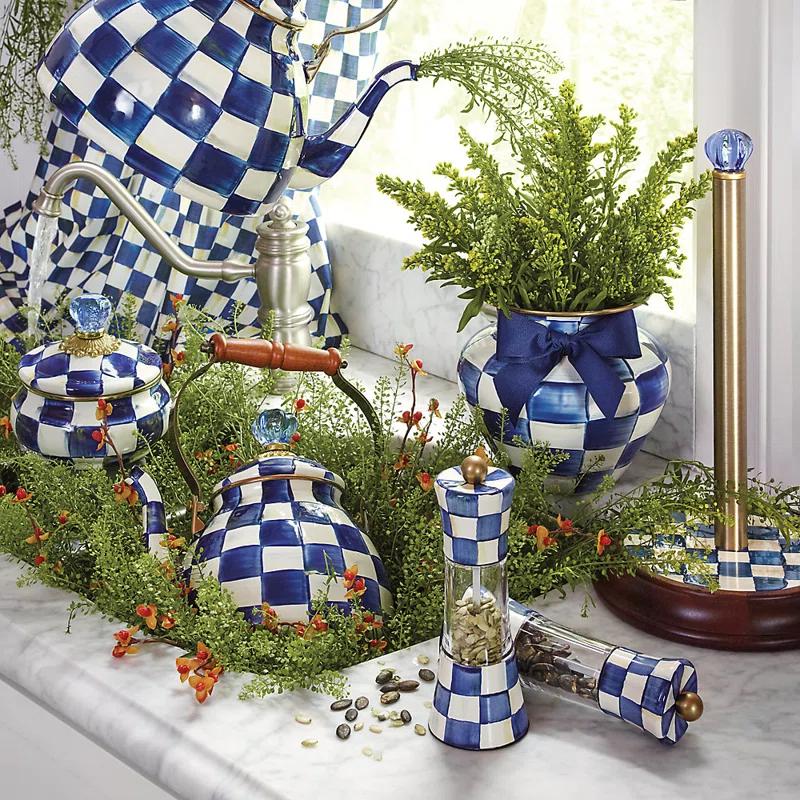 MacKenzie-Childs Royal Check® Squashed Pot