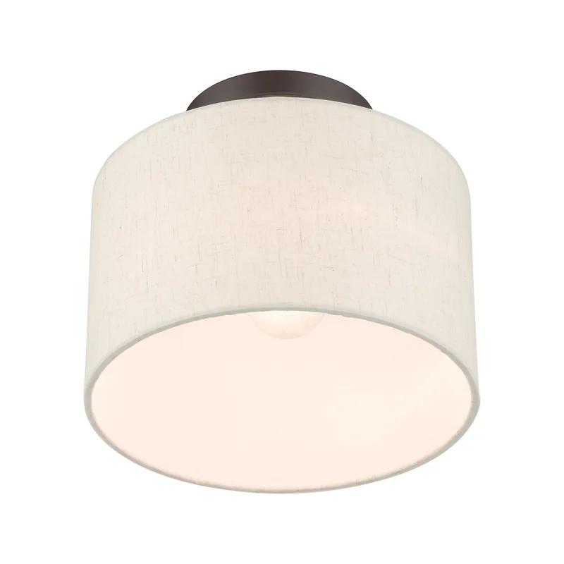 Meadow English Bronze LED Semi-Flush Drum Light