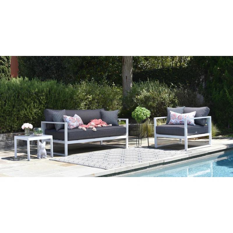 Elle Decor Paloma Outdoor Weather-Resistant Metal Frame Accent Chair, White