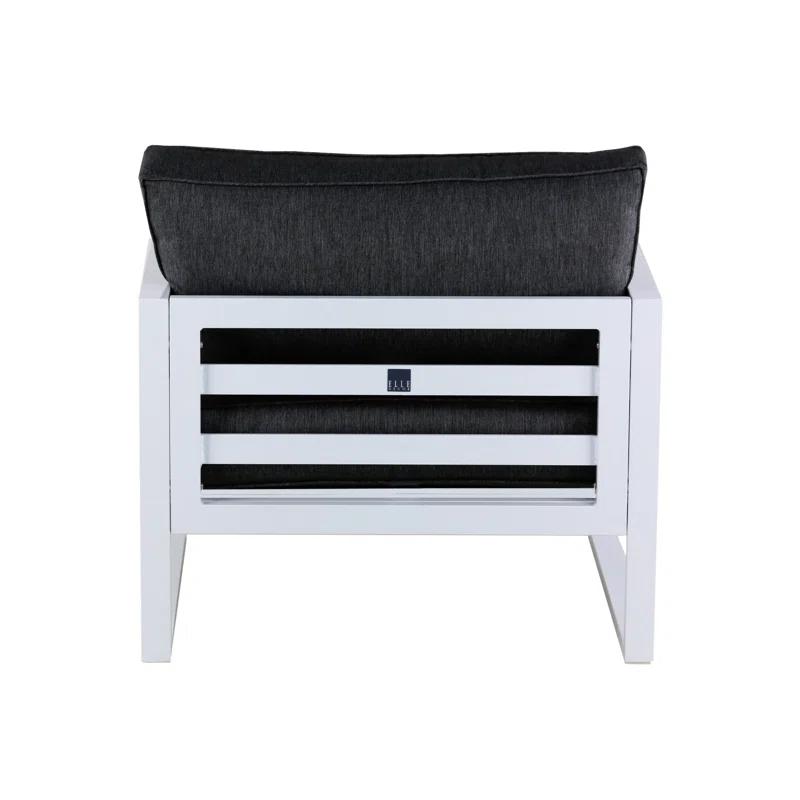 Elle Decor Paloma Outdoor Weather-Resistant Metal Frame Accent Chair, White