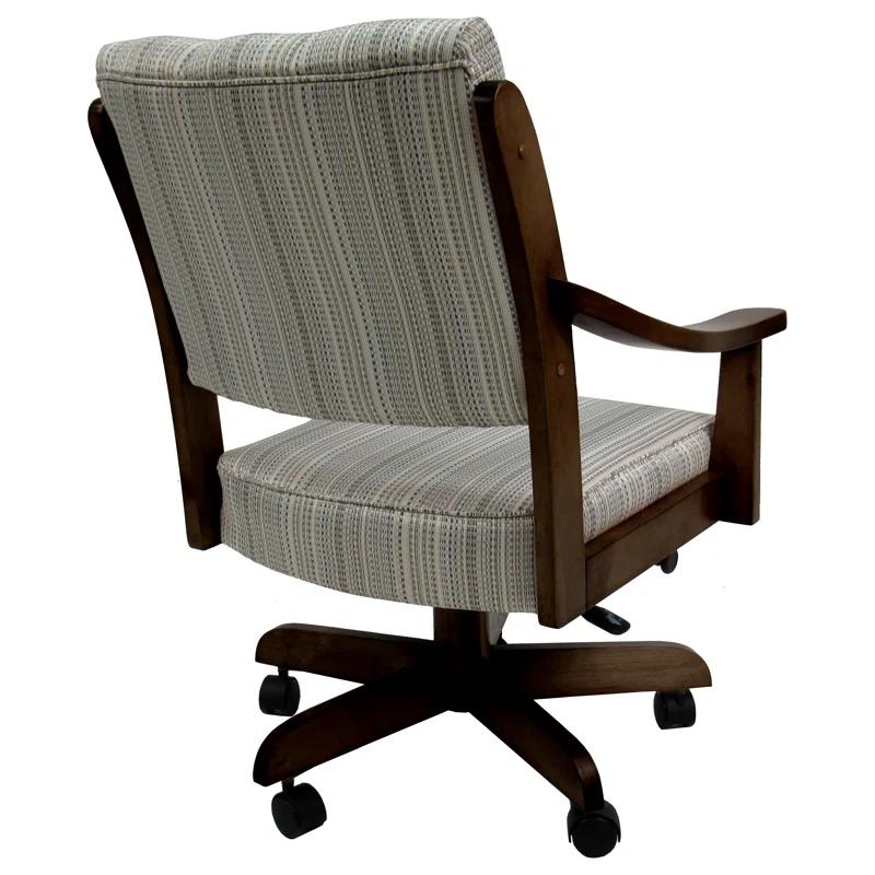Swivel Wood Dining Caster Chair Casa in Natural/Dark Brown