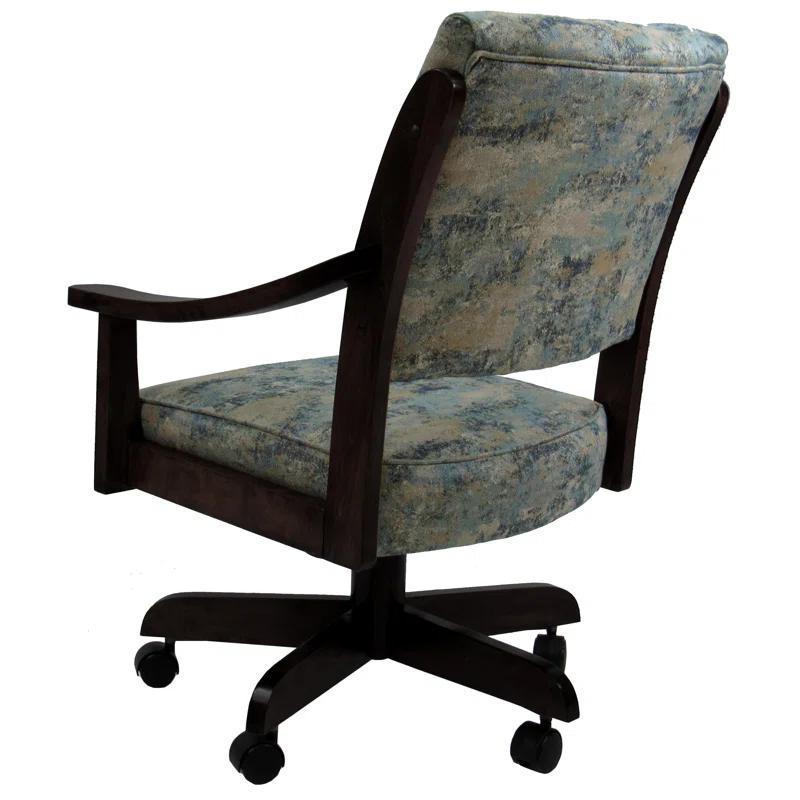 Swivel Wood Dining Caster Chair Casa in Poet Sky Blue - Black