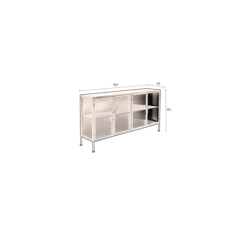 Boli 59'' Black Iron and Glass Sideboard