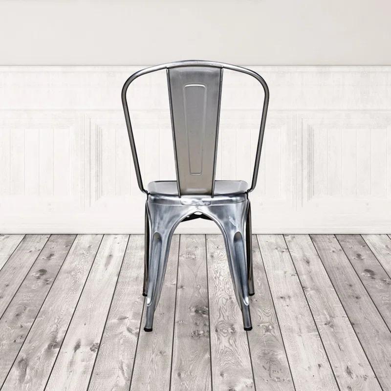 Amerivend Works 17'' H Metal Stacking Side Chair (Set of 2)